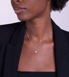 Round Pave Cluster Necklace in Silver