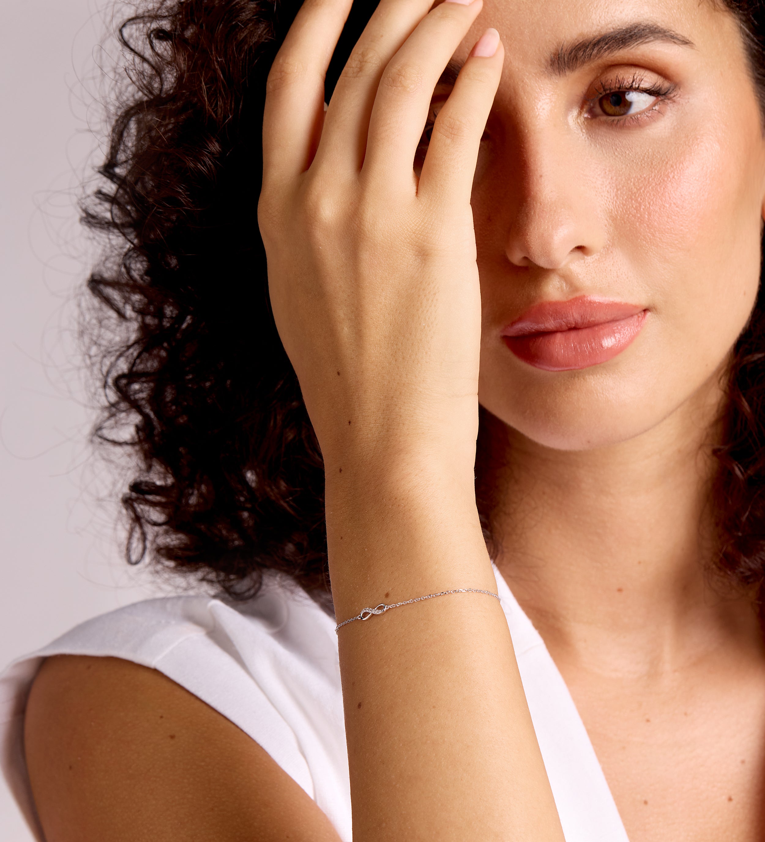 Mini Infinity Pave Bracelet in Silver