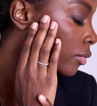 Double Beaded Stacker Ring in Silver