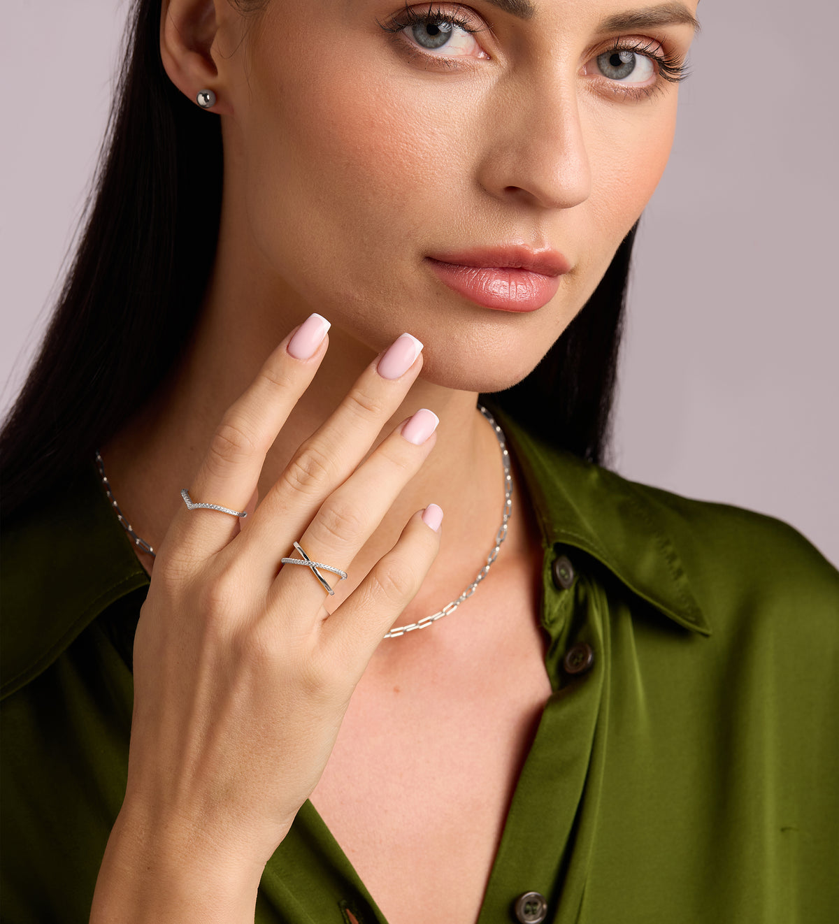 X Ring in Rhodium Plating on 925 Silver - Ash & Harry