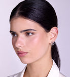 Caged Stud Earrings in Silver