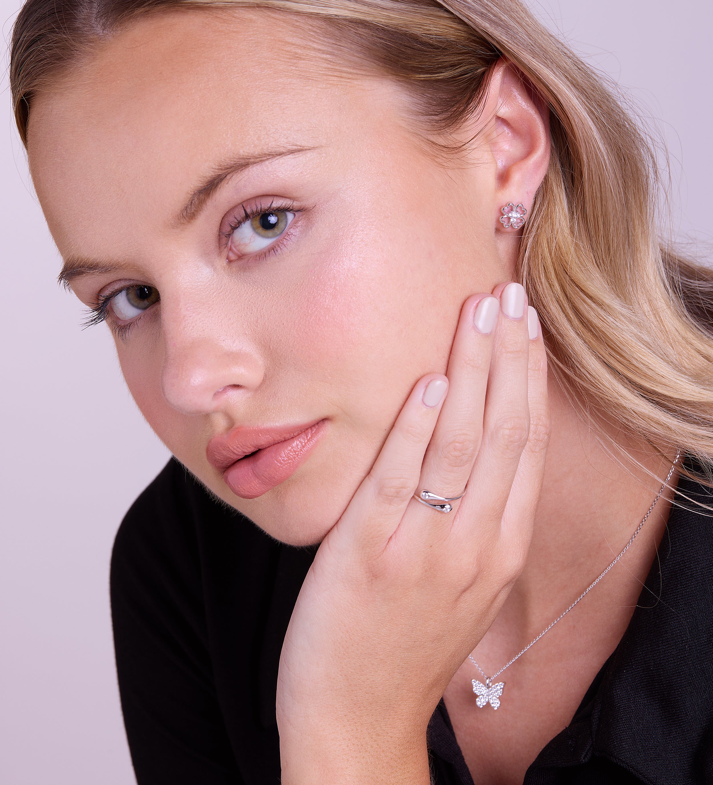 Dew Drops Open Ring in Silver