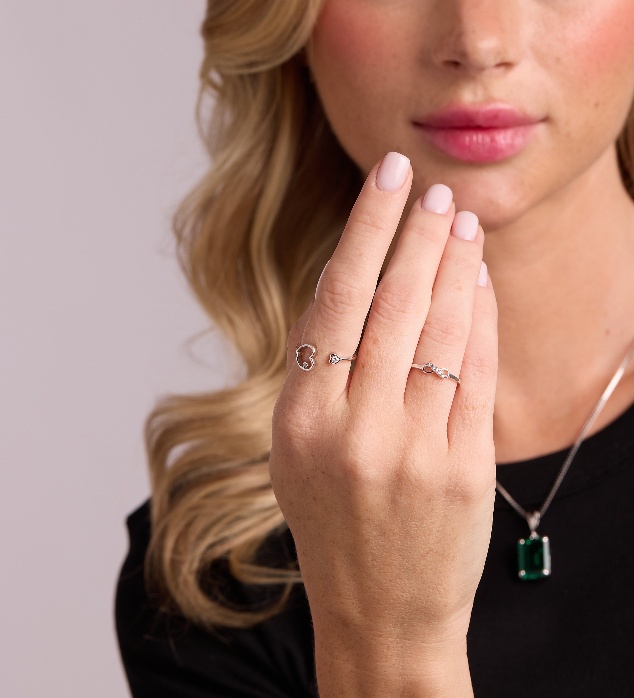 Mini Infinity Pave Ring in Silver Free