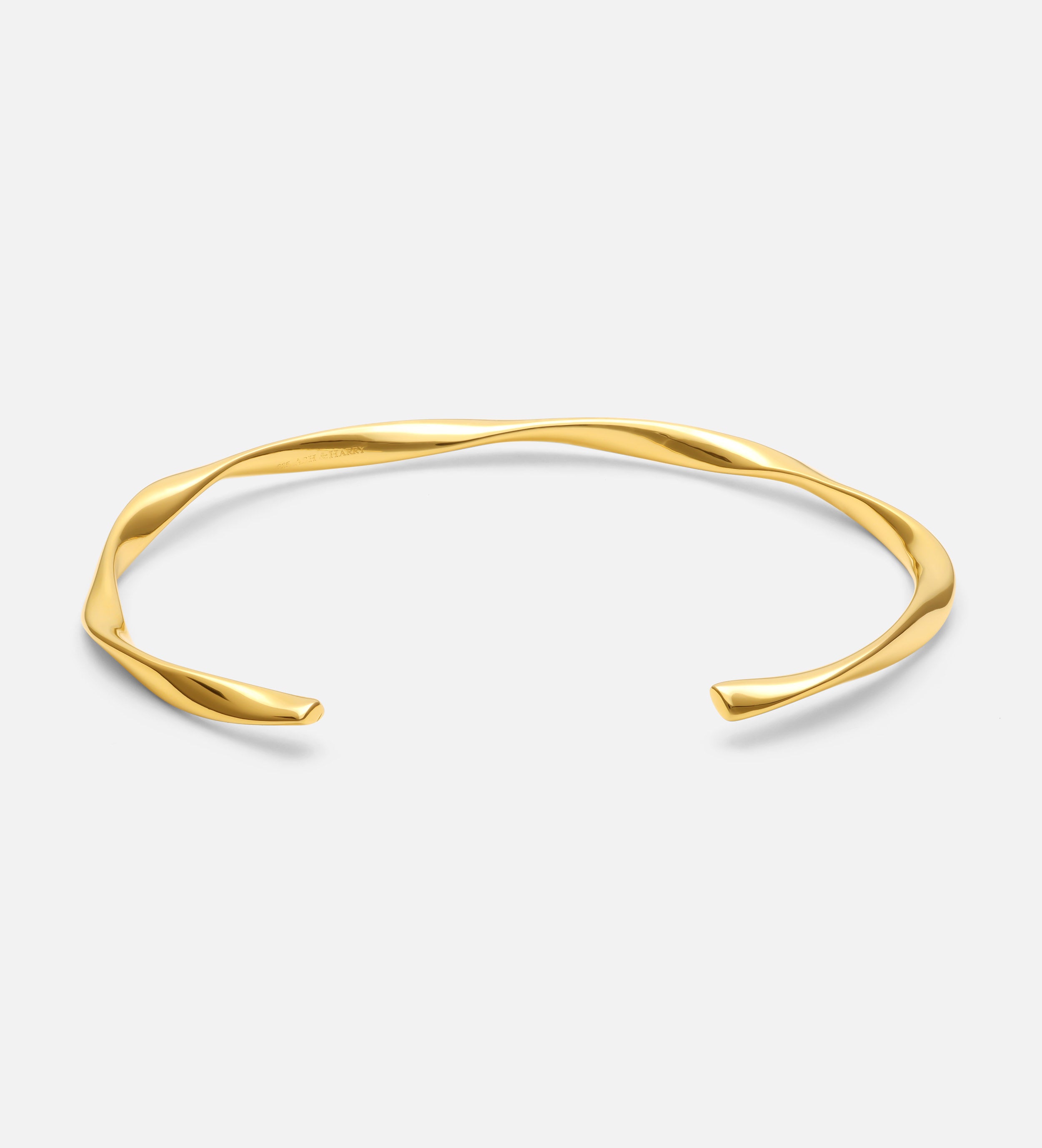 Ripple Wave Cuff Bracelet in Gold