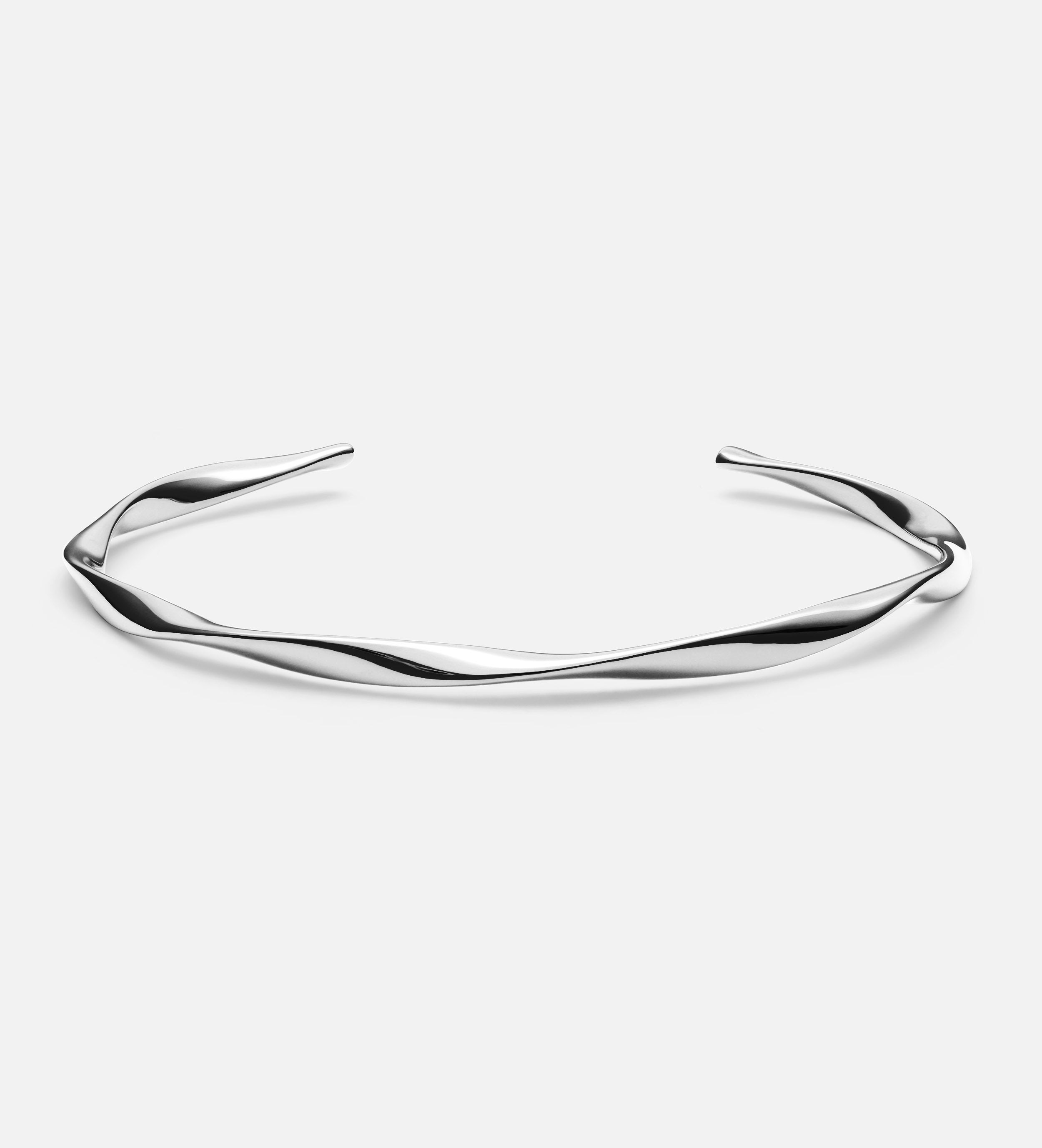 Ripple Wave Cuff Bracelet in Silver