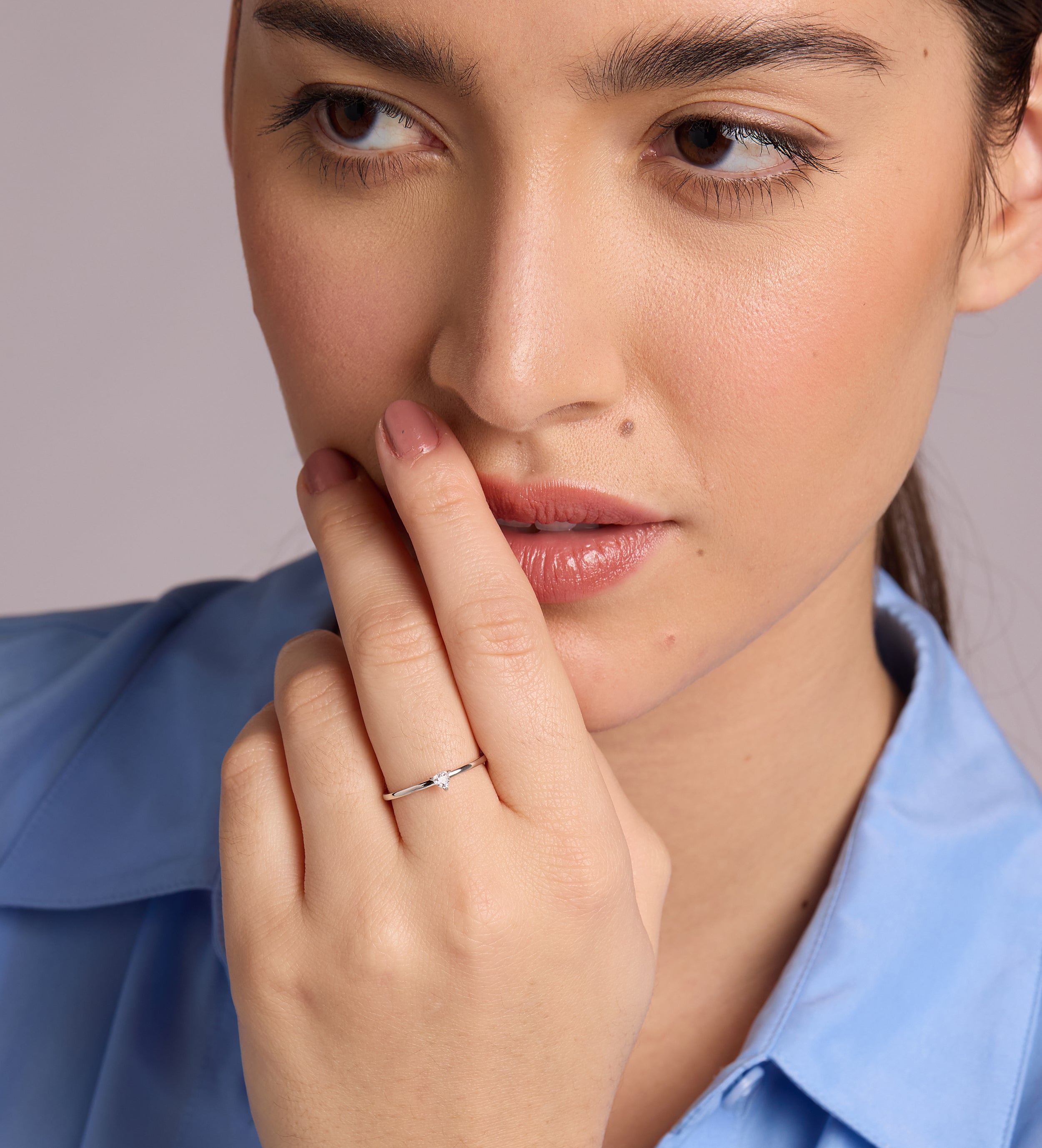 Luna Stacker Ring in Silver