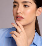 Double Band Solitaire Ring in Silver