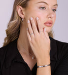 Two Stone Open Bezel Ring in Silver