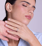 Pave Wishbone Ring in Silver