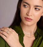 Pave Flower Ring in Silver