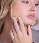 Double Band Starburst Ring in Silver