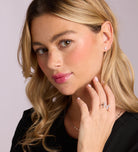 Pave Spade Earrings in Silver