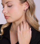 Stella Teardrop Huggies in Silver