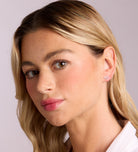 Pave Heart Earrings in Silver