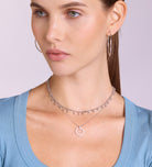 Thin Oversized Hoops in Silver