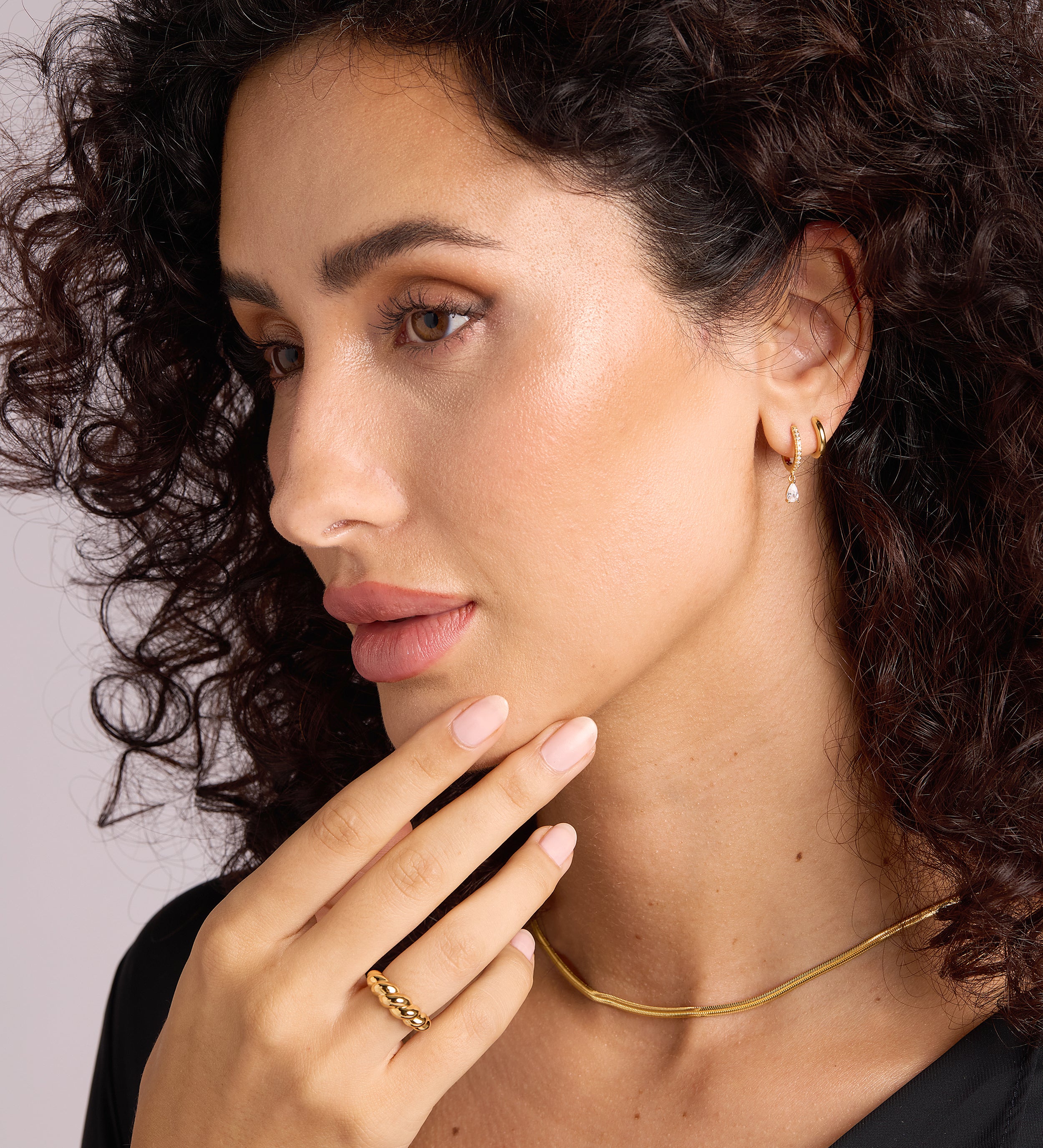 Classic Huggie Hoops in Gold