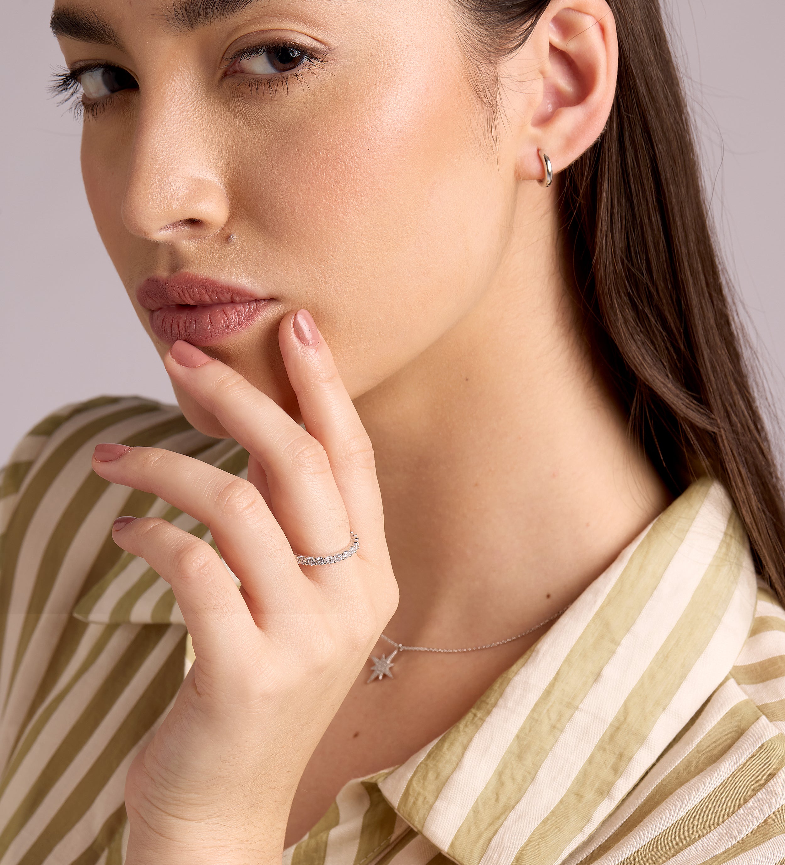 Classic Huggie Hoops in Silver