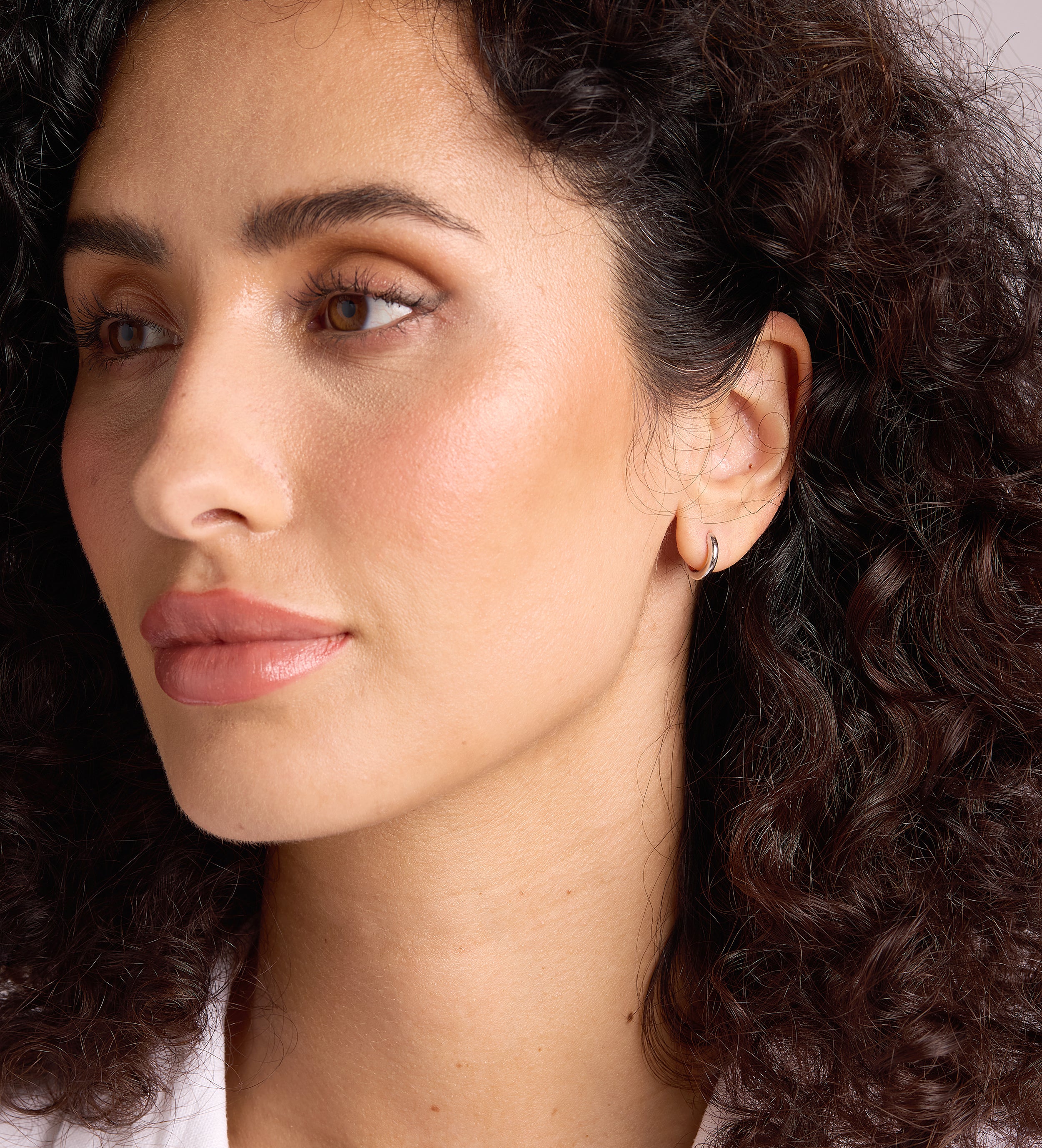 Classic Huggie Hoops in Silver