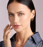 Tube Medium Hoops in Gold