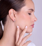 Tube Medium Hoops in Silver