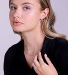 Tube Medium Hoops in Silver