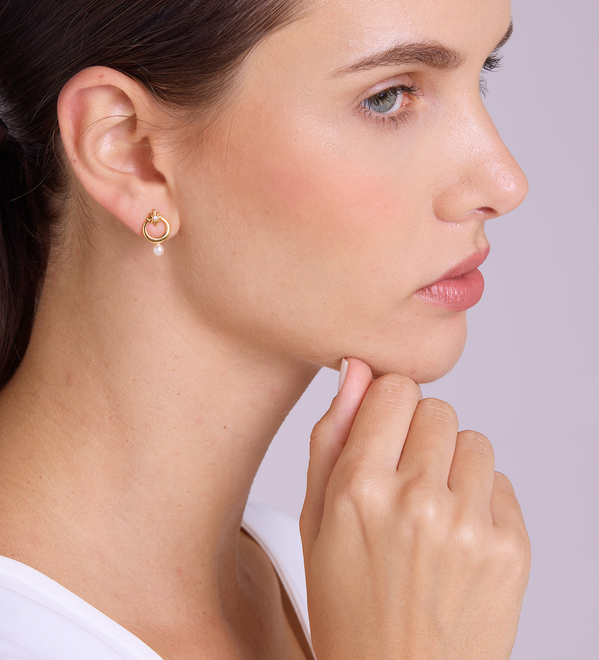 Pearl Drop Starburst Earrings in 18k Gold Plating on 925 Silver - Ash & Harry