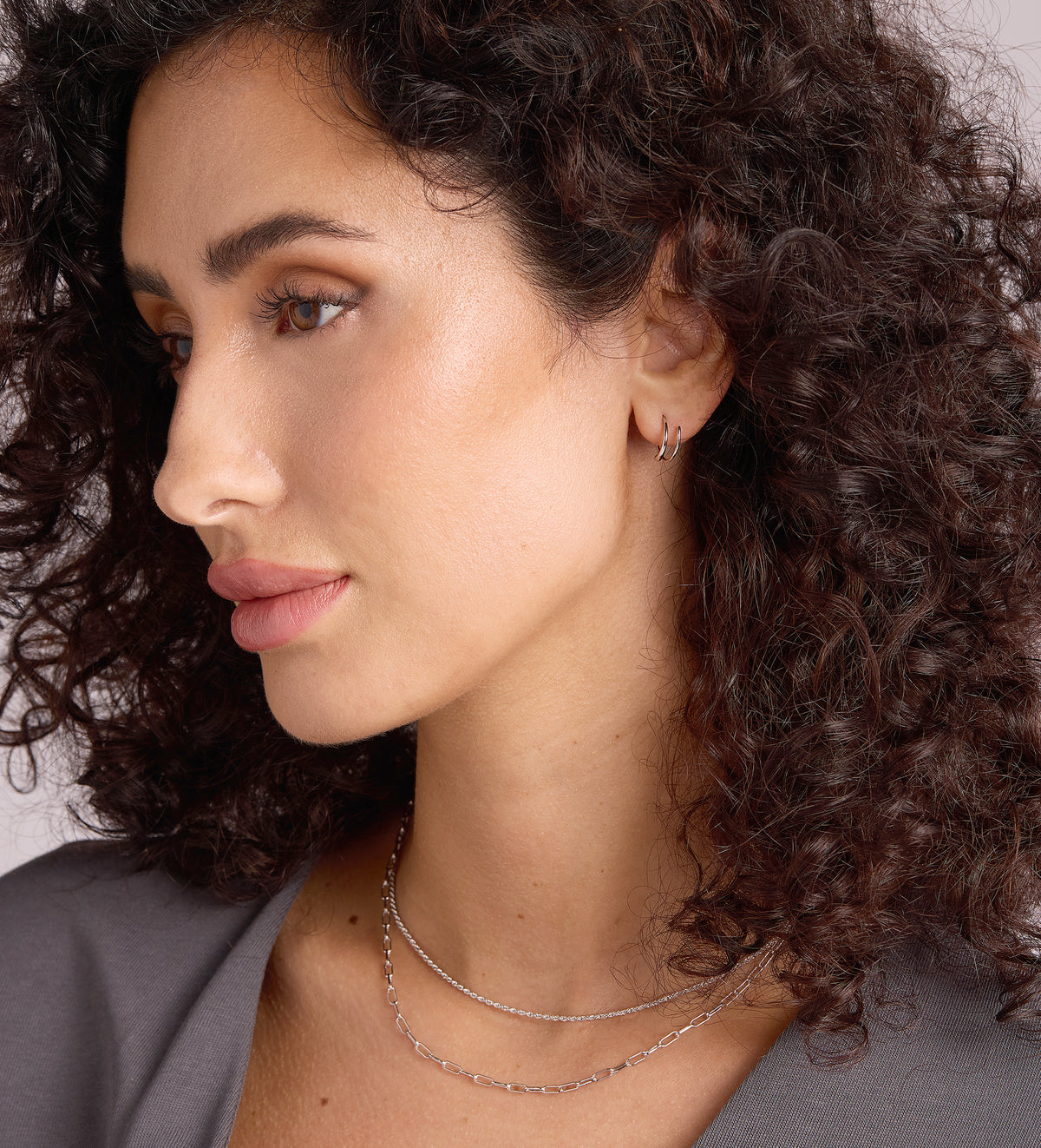 Spiral Hoops in Rhodium Plating on 925 Silver - Ash & Harry