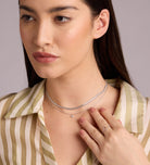 Pave Spade Necklace in Silver