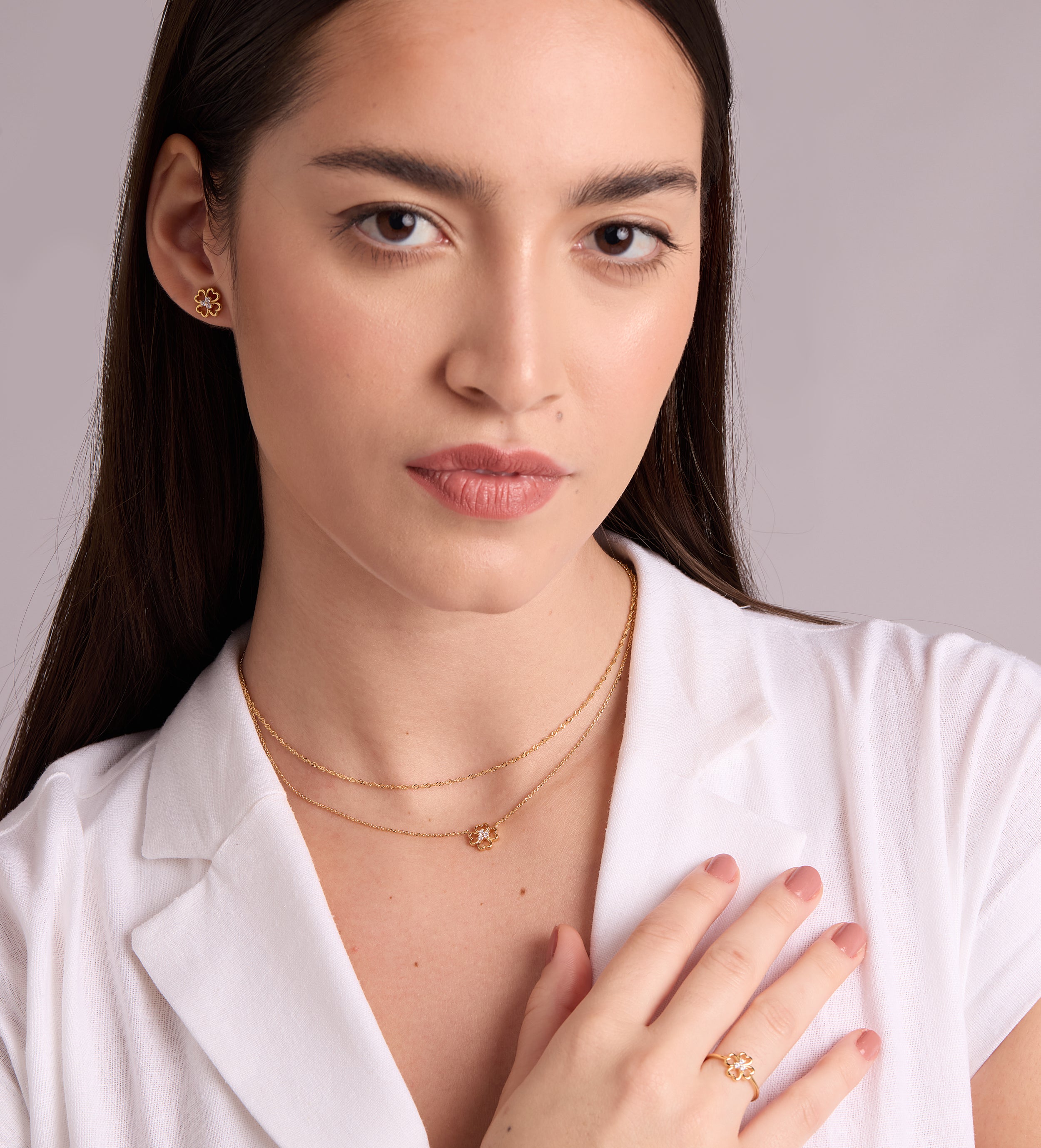 Lucky Clover Necklace in Gold