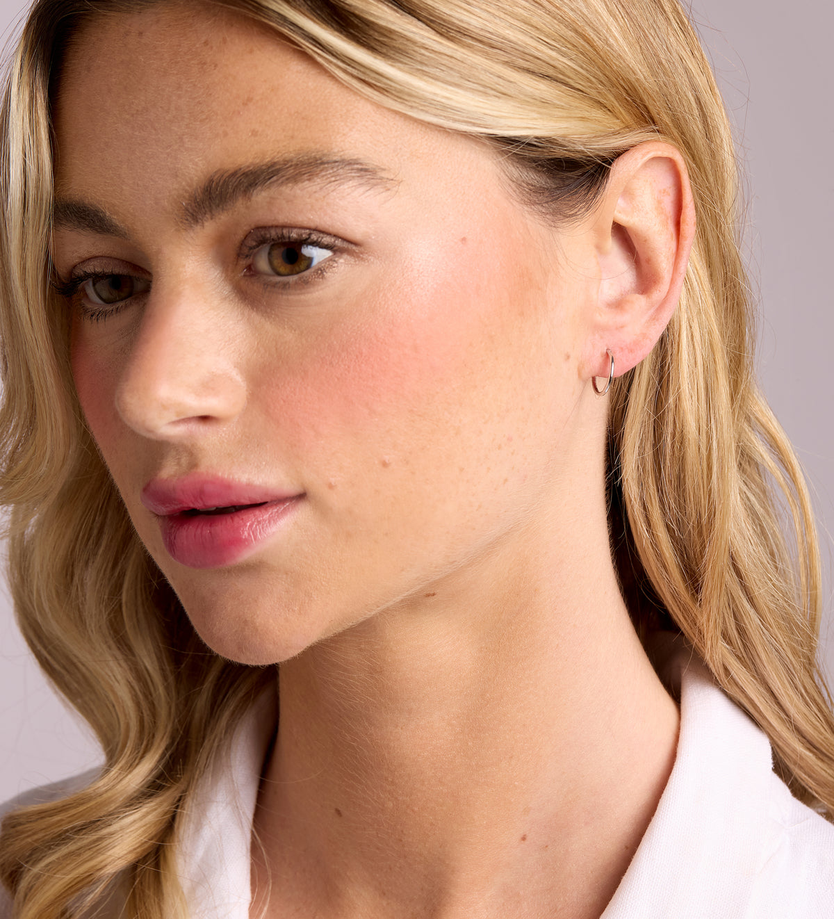 Thin Small Hoops in Rhodium Plating on 925 Silver - Ash & Harry