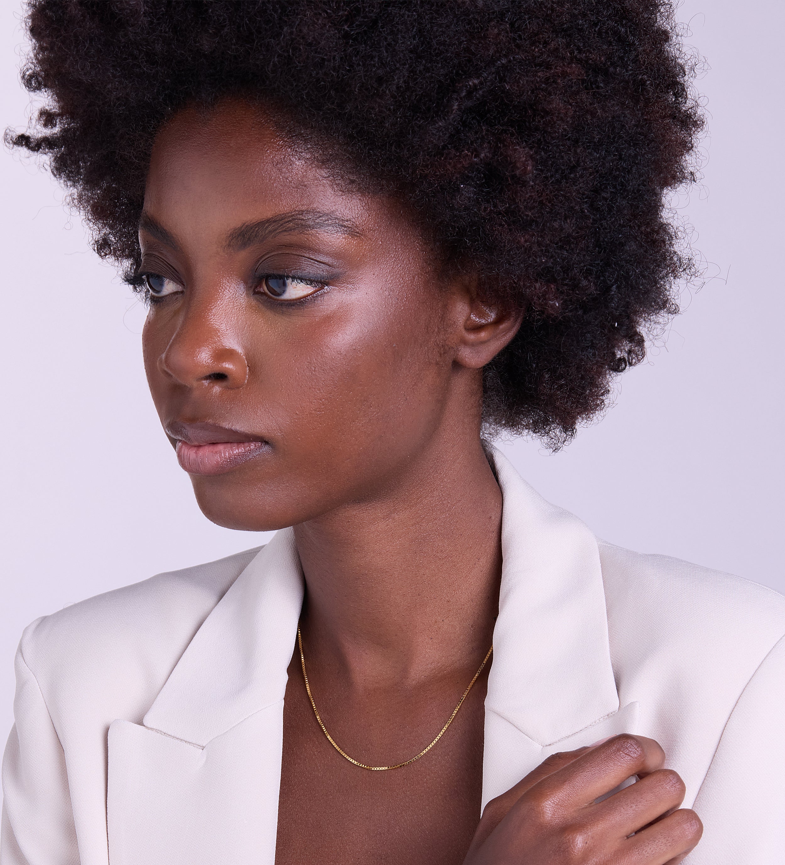 Box Chain Necklace in Gold