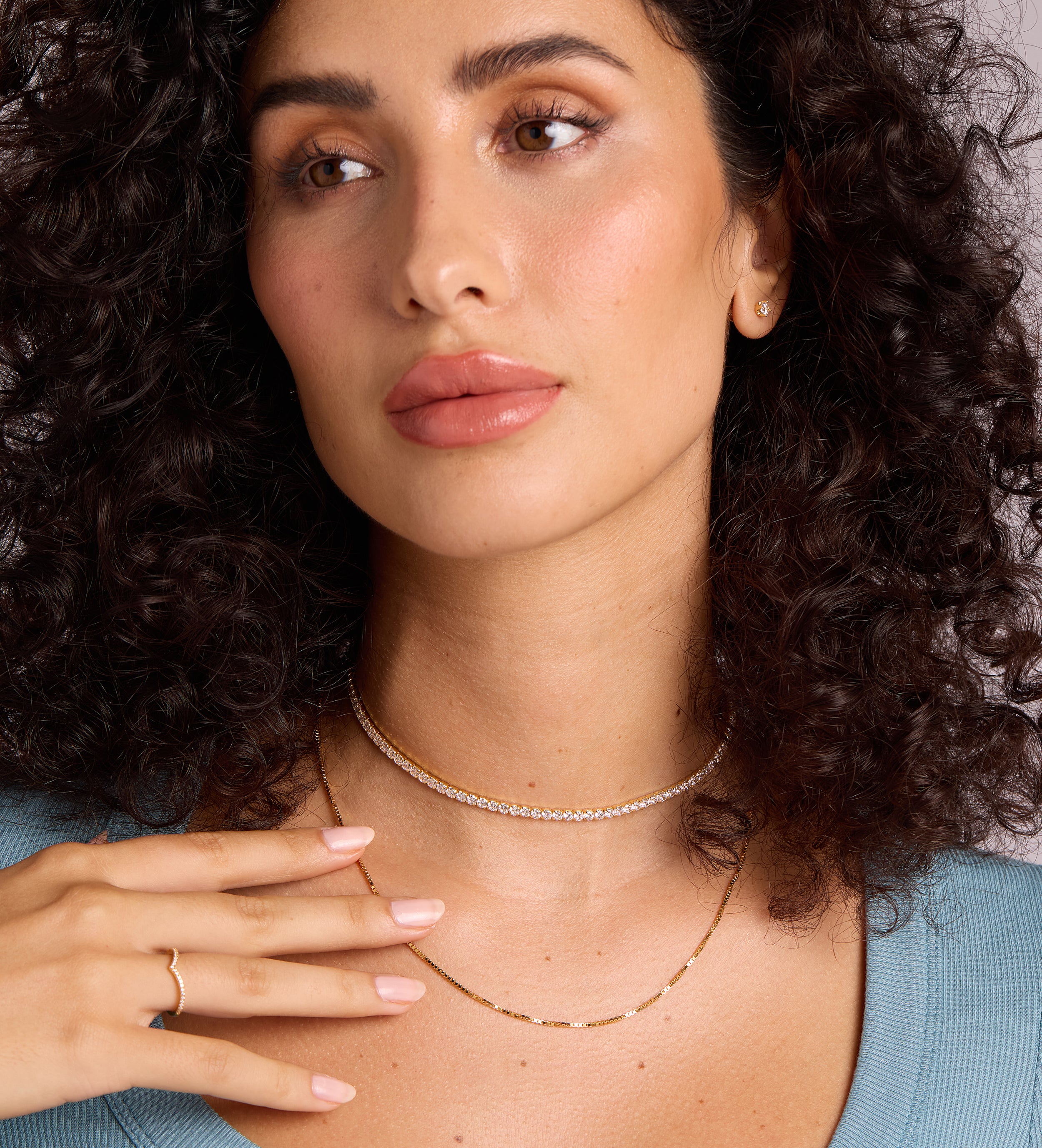 Box Chain Necklace in Gold