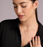 Gemstone Ring Necklace in Gold