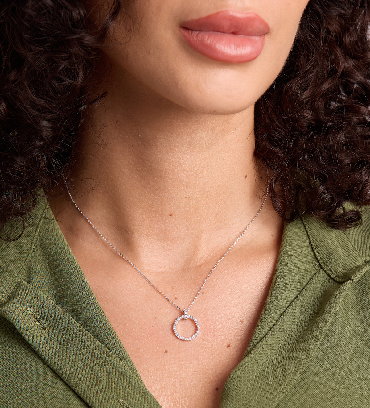 Gemstone Ring Necklace in Rhodium Plating on 925 Silver - Ash & Harry