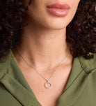 Gemstone Ring Necklace in Silver