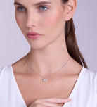 Pave Butterfly Necklace in Silver