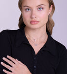 Pave Butterfly Silhouette Necklace in Silver