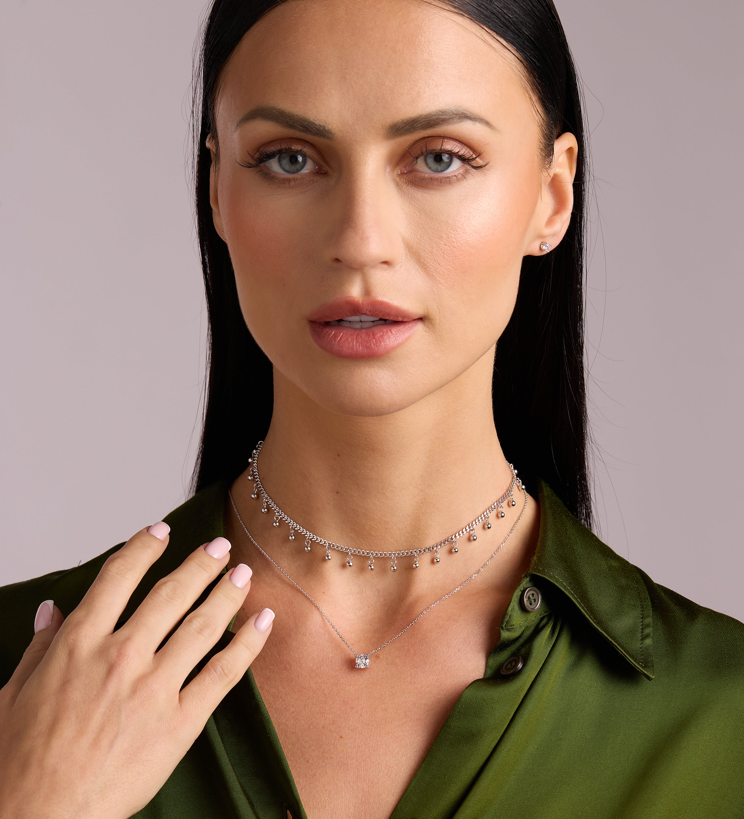 Solitaire Pendant Necklace in Silver