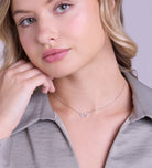 Pave Heart Silhouette Necklace in Silver
