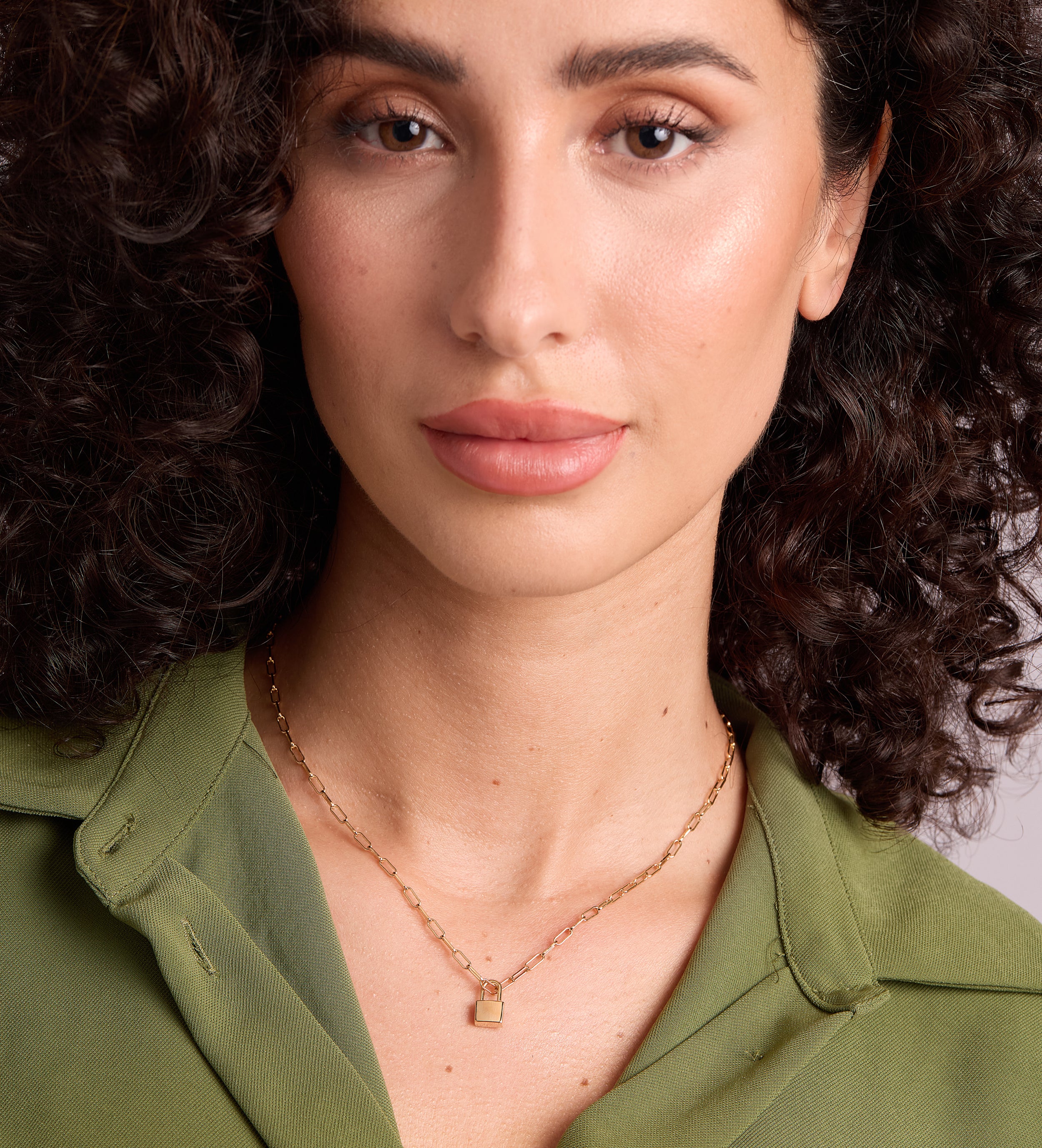 Lock Necklace in Gold