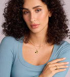 Origami Heart Clover Necklace in Gold