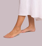 Rope Chain Anklet in Silver