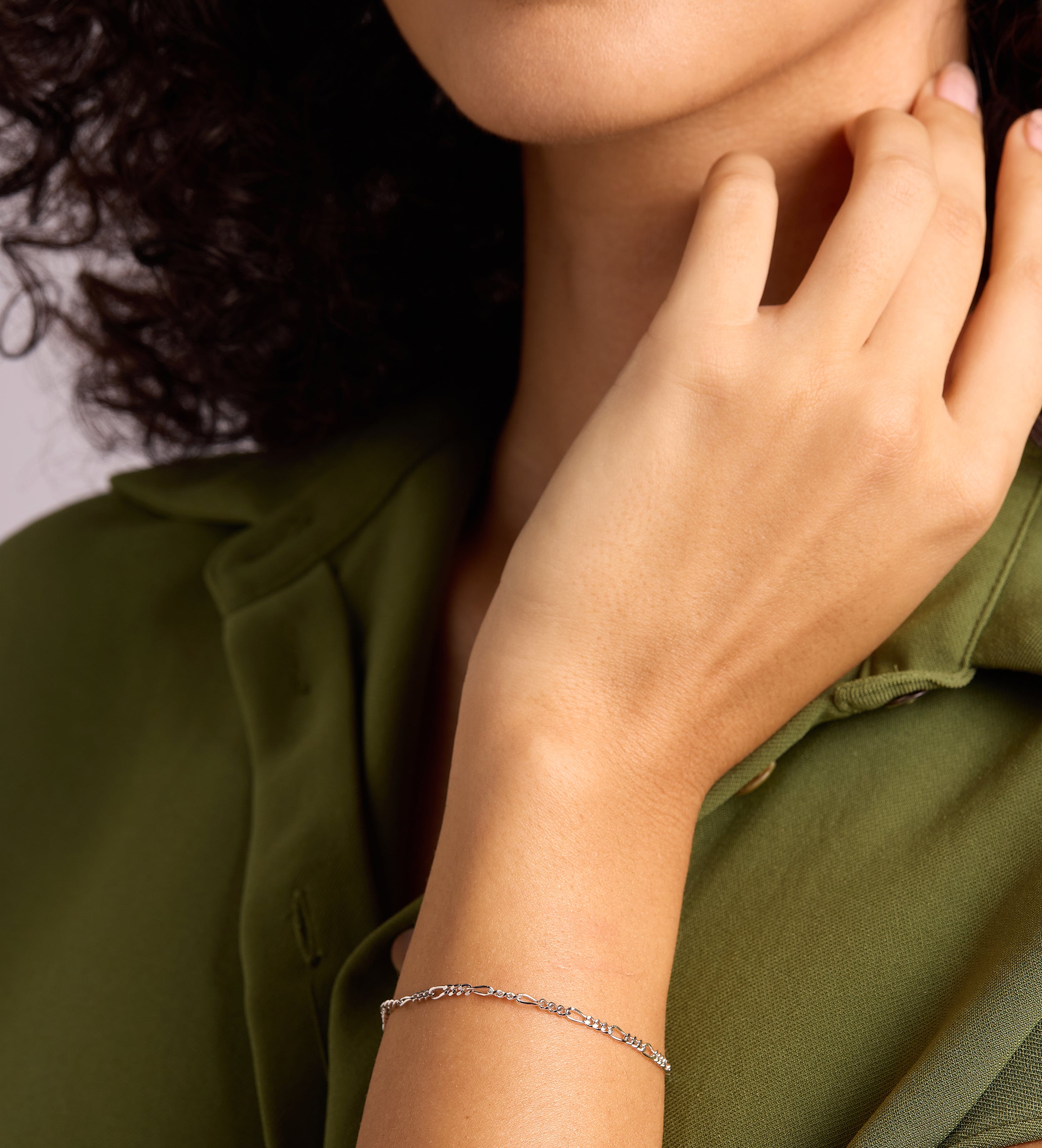 Figaro Bracelet in Silver