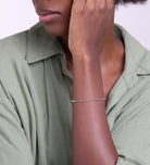 Flat Beaded Bracelet in Silver