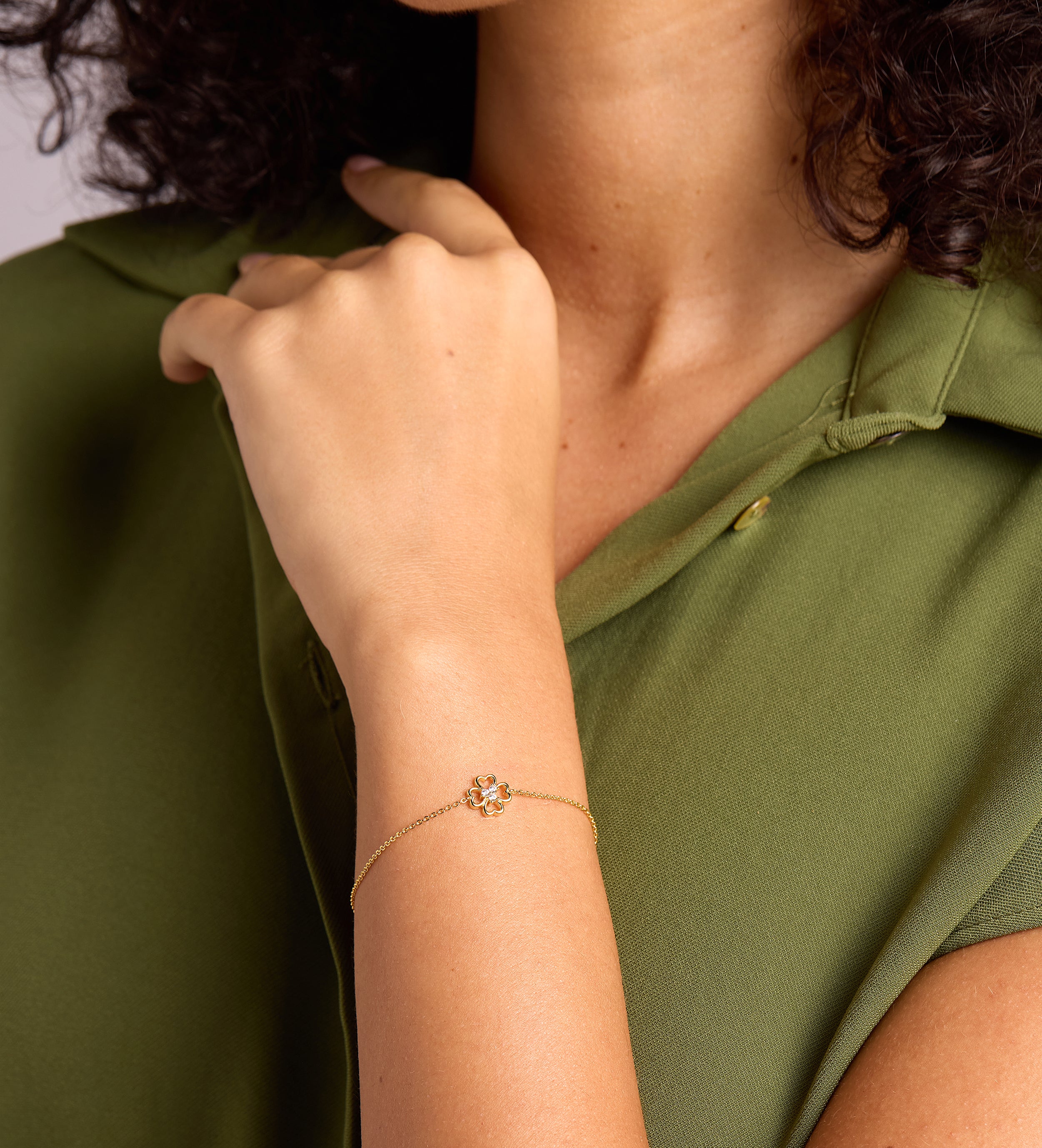 Lucky Clover Bracelet in Gold