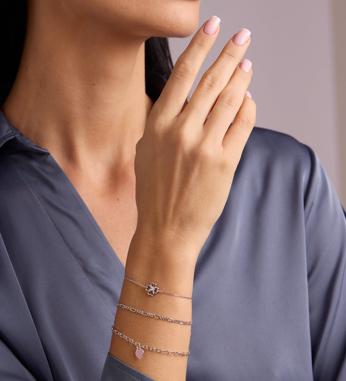 Lucky Clover Bracelet in Rhodium Plating on 925 Silver - Ash & Harry