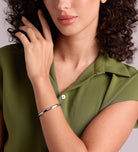 Classic Ridged Cuff Bracelet in Silver