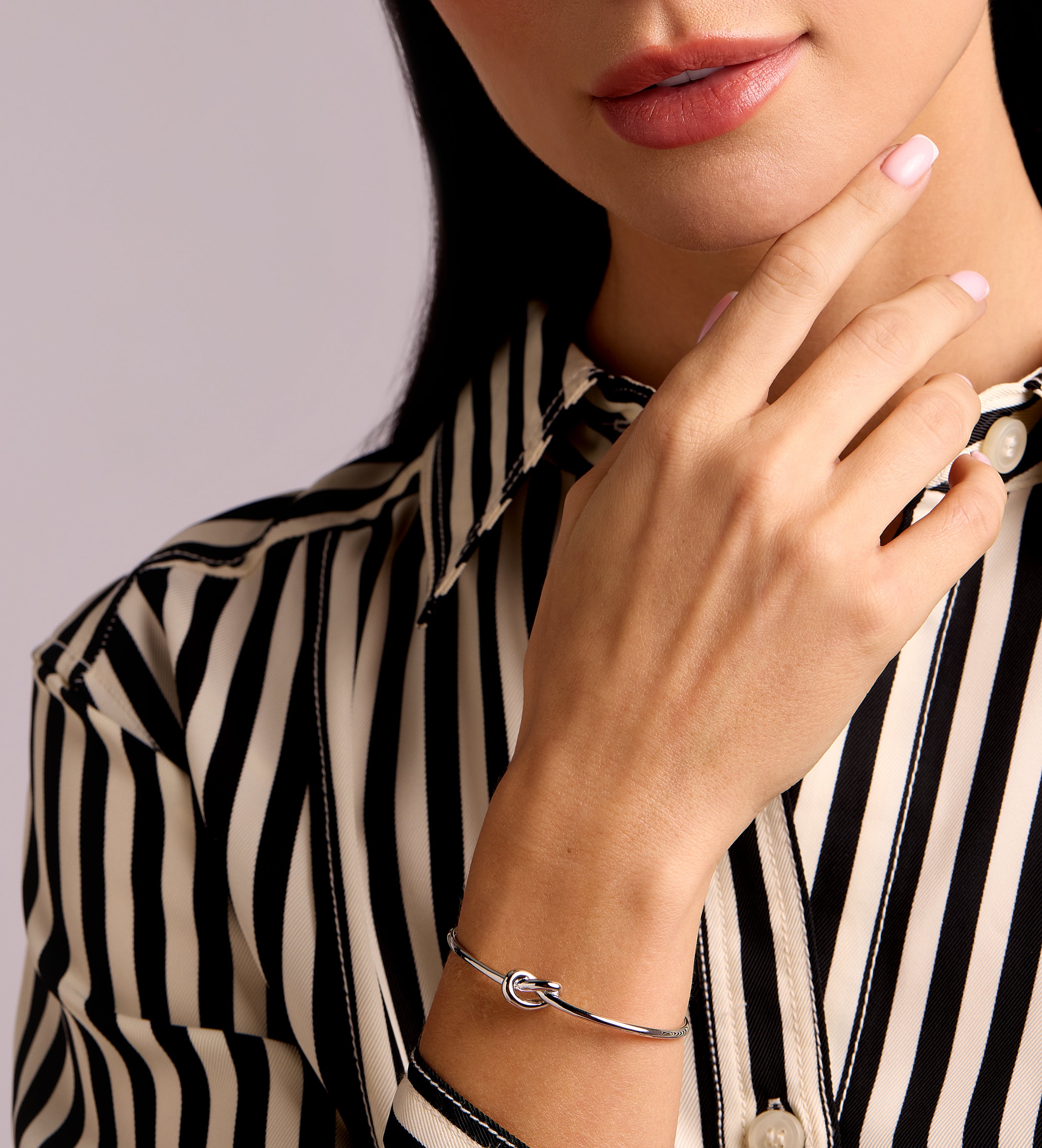 Knot Cuff Bracelet in Silver