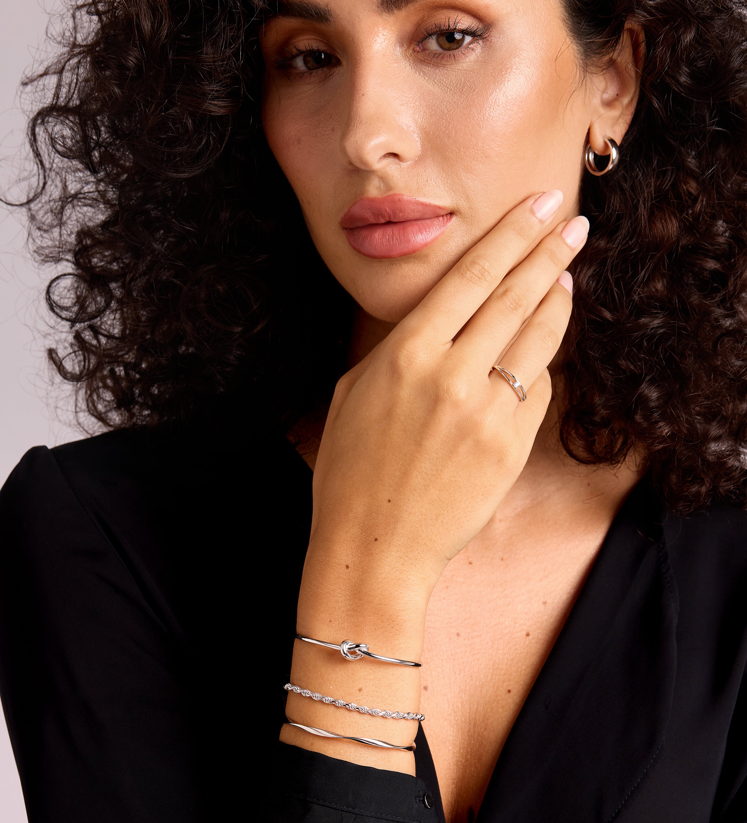 Knot Cuff Bracelet in Silver