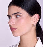 Double Huggie Earrings in Silver